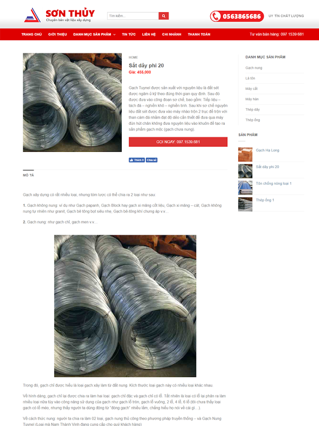 Template blogspot vật liệu xây dựng 2 cột đơn giản